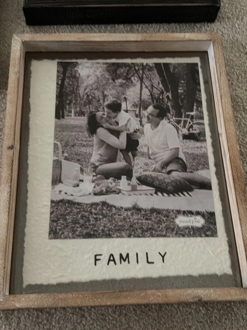 Mud Pie Black Wood Wall Frame - Classic Family Accent